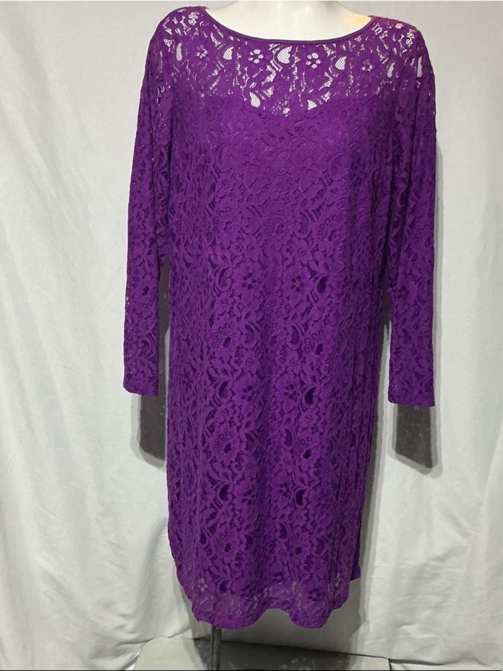 Jessica London Berry Twist Floral Stretch Lace Dinner Cocktail Dress Sz 24